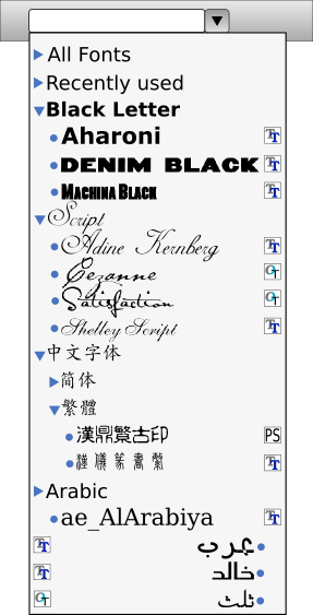 Trager's font selection solution
