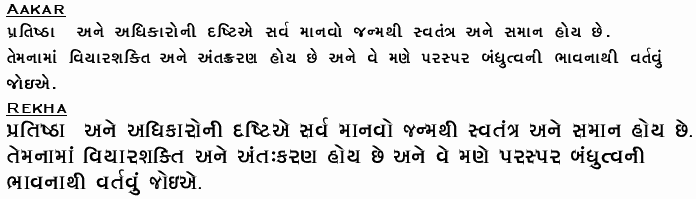 Gujarati font sample