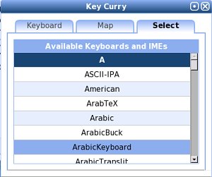 Key Curry Select tab